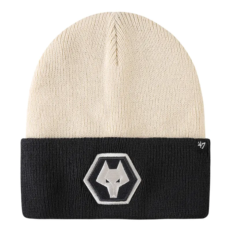 Wolverhampton Wanderers Shirt Store | Campus 47 Cuff Knit – Natural / Navy Collection Wolverhampton Wanderers Official Gear